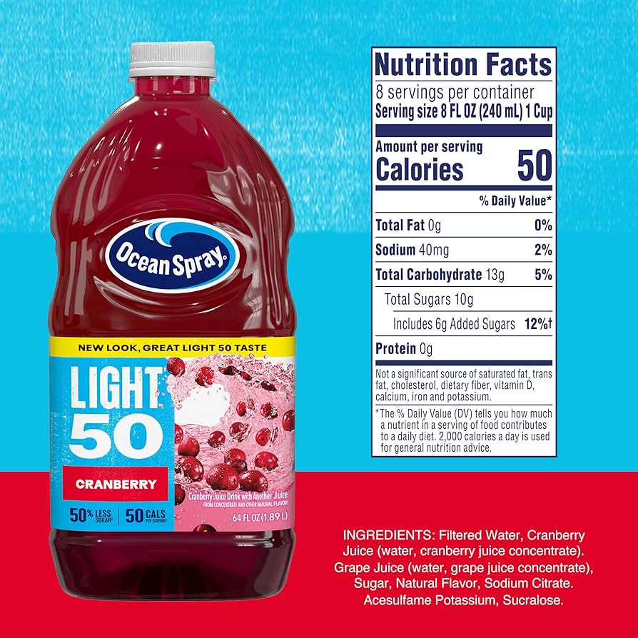 Amazon.com : Ocean Spray Cran50 Cranberry Juice Drink, 64 Fl